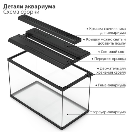 Аквариум Boyu FG-10 37 л с LED-лампой, черный