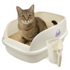 Лоток для кошек с высоким бортом и совком Catidea 51х38х25 см, кремовый