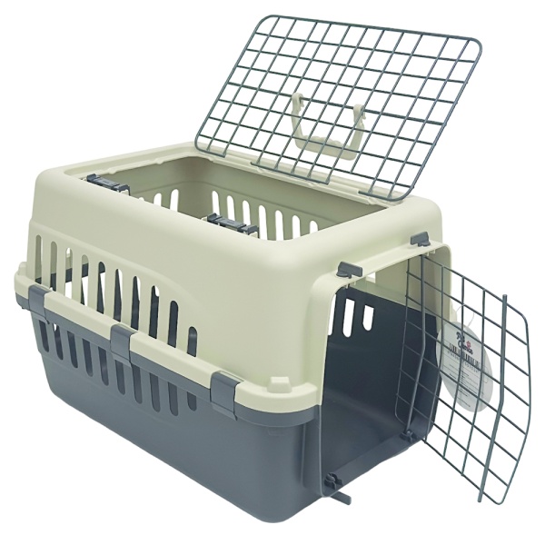 Переноска Safari Range 50х35х32 см для кошек и собак Pet Choice с металлической верхней решеткой, серый