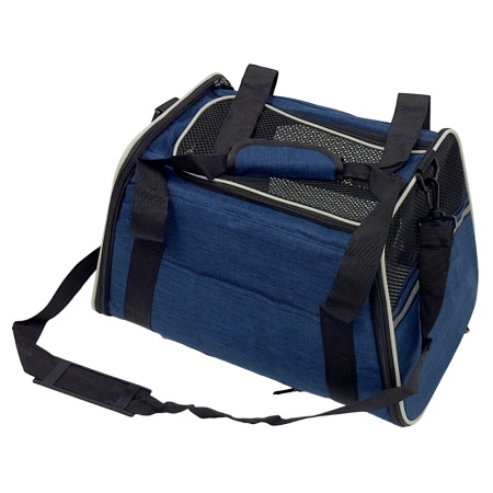 Сумка переноска складная для собак и кошек 45х30х30 см, синяя