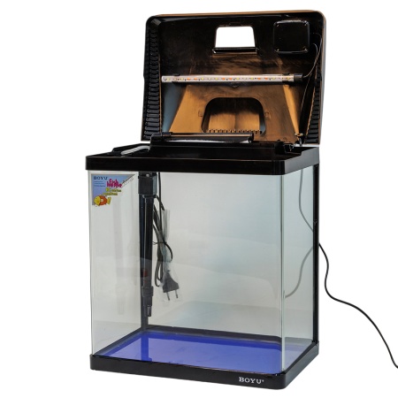 Аквариум Boyu EC-400 панорамный, 33 л, с фильтром и LED-лампой, черный