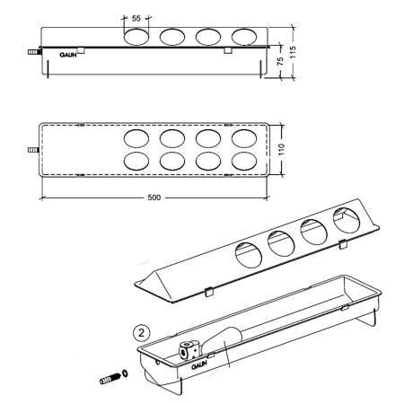 Поилка автоматическая для птиц, пластик, фиолетовая