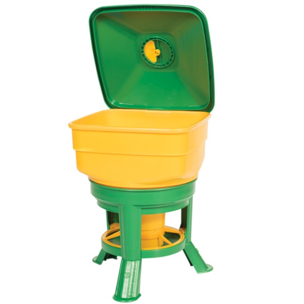 Кормушка бункерная Kubic Premium 35 кг пластик с разделительной решеткой на ножках