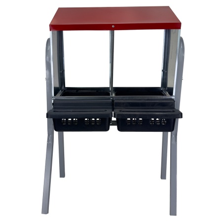 Гнездо для кур несушек 2 секции, на ножках, с яйцесборником