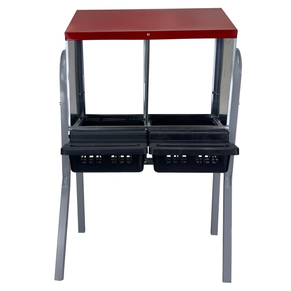 Гнездо для кур несушек 2 секции, на ножках, с яйцесборником