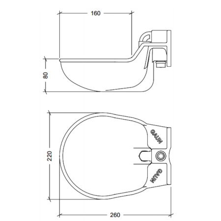 Поилка автоматическая с регулируемым клапаном для лошадей и КРС, пластик
