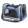 Сумка переноска складная для собак и кошек 46х28х29 см, синий/серый