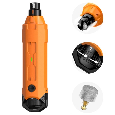 Гриндер для кошек и собак Petwant N60 USB, подсветка, LED индикатор, 6 скоростей, оранжевый