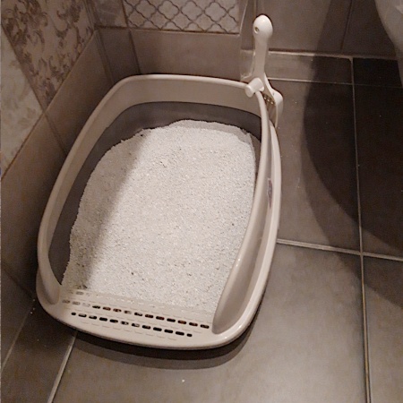 Лоток для кошек с совком Catidea 46х36х15 см, коричневый