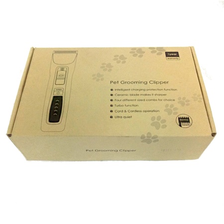 Машинка аккумуляторная для стрижки собак и кошек Petwant 2 скорости, Turbo, керамическое лезвие, черная, USB