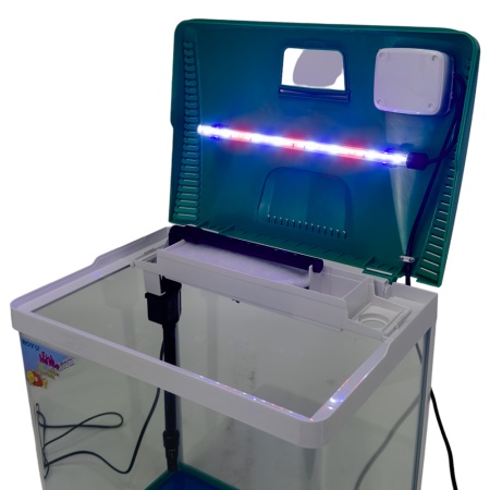 Аквариум Boyu EC-400 панорамный, 33 л, с фильтром и LED-лампой, зеленый