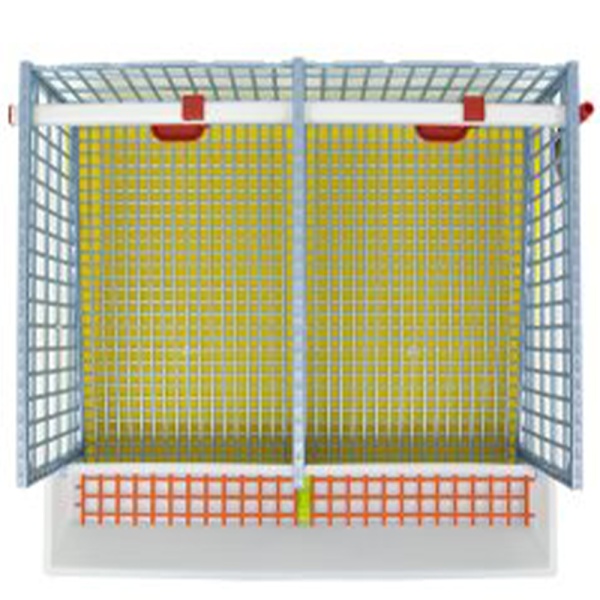 Клетка Comfortplast для перепелов midi с яйцесборником 2 секции, 58x61x46 см, пластиковая