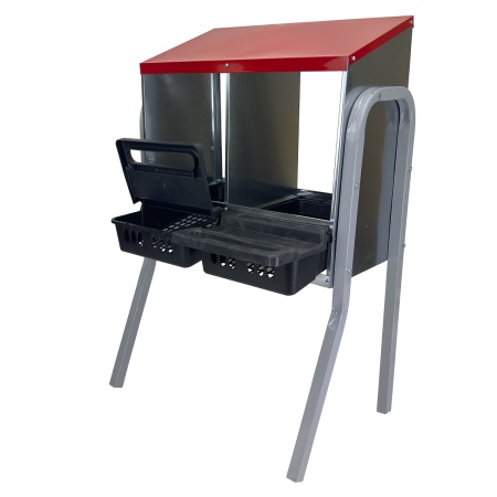 Гнездо для кур несушек 2 секции, на ножках, с яйцесборником