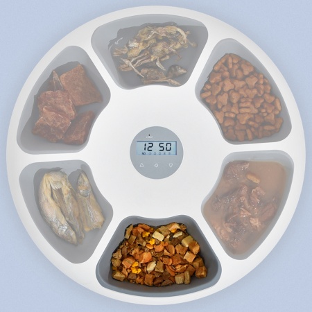 Автокормушка Petwant F6-LCD 6 секций, ж/к дисплей, белая