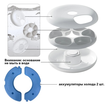 Автокормушка Petzengo PF13 LED для сухого и влажного корма c охлаждением, белая