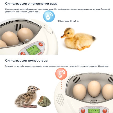 Инкубатор Rcom Mini PRO автоматический для яиц