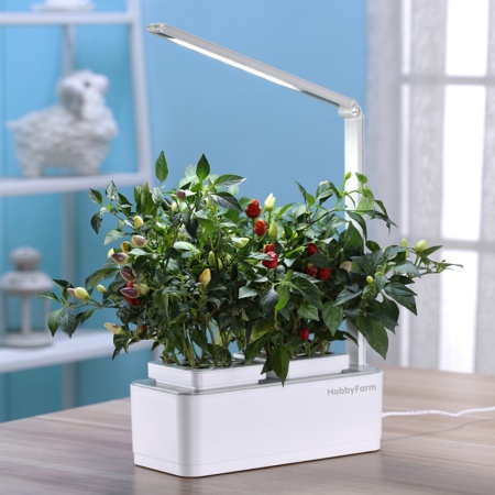 Гидропонная установка HobbyFarm Mini DQ1300, домашний умный смарт сад, с фитолампой