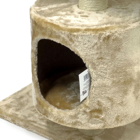 Когтеточка-комплекс с домиком 60х30х96 см, бежевый