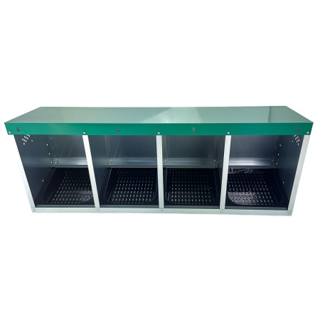 Гнездо для кур несушек HobbyFarm 4 секции наружное крепление с яйцесборником