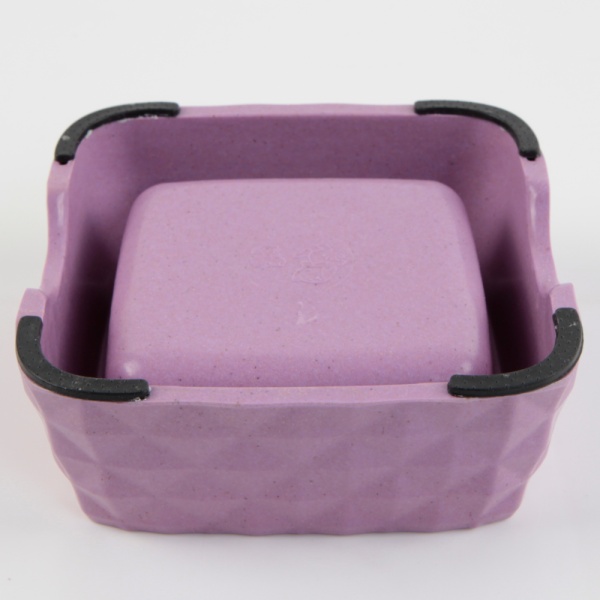 Миска бамбуковая для кошек и собак, 15x15x5.5 см, 430 мл, фиолетовый