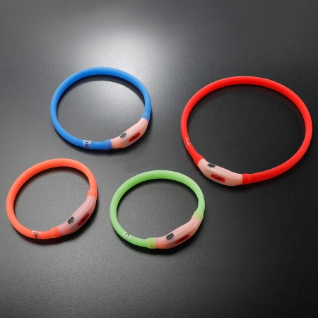 Ошейник светящийся светодиодный для собак с USB зарядкой 50 см, синий