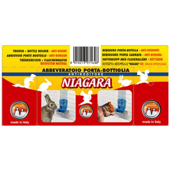Поилка под бутылку "Ниагара" для кроликов и птиц, пластик/металл, комплект 2 шт.