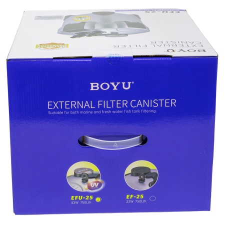 Фильтр внешний Boyu EFU-25 с УФ стерилизацией для аквариума 250-450 л канистровый 750 л/ч