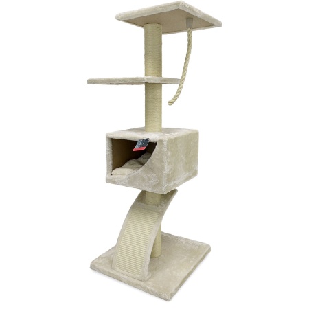 Когтеточка-комплекс 50х50х126 см, кремовый