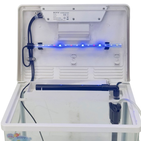 Аквариум Boyu HG-300 панорамный 22 л, LED освещение, дисплей, фильтры, белый​