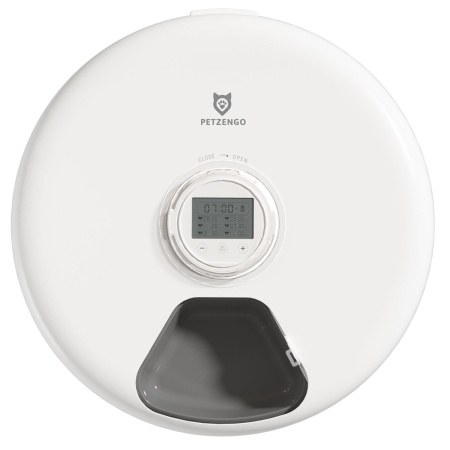 Автокормушка Petzengo PF19-L 6 секций, ж/к дисплей, с охлаждением, для сухого и влажного корма, белая