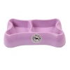 Миска двойная, 26.5x15x5 см, 300+250 мл, фиолетовый