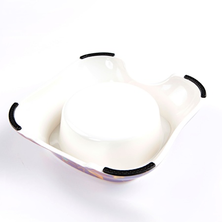 Миска нержавеющая сталь съёмная для собак и кошек, 20x21x6 см, фиолетовый