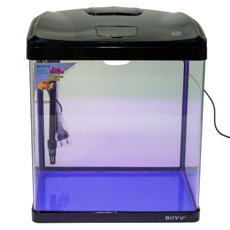 Аквариум Boyu EC-400 панорамный, 33 л, с фильтром и LED-лампой, черный