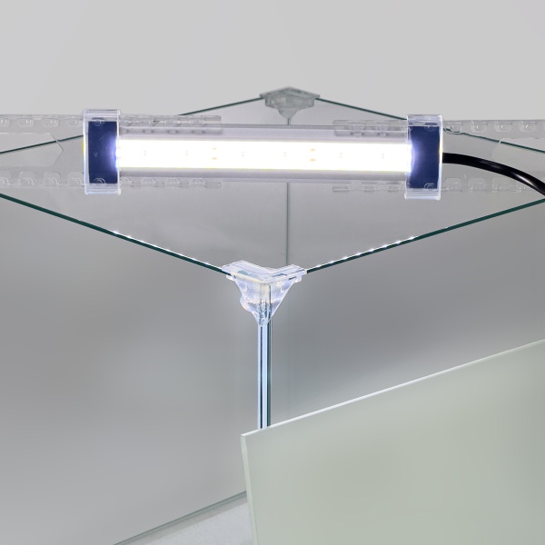 Аквариум Newa Ego LID, EL 20W, 18 л панорамный, LED освещение, белая стеклянная крышка