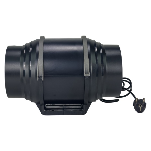 Вентилятор для гроубокса HobbyFarm канальный встроенный с регулятором, бесшумный, 6", пластик