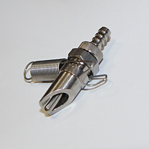 Поилка ниппельная для шиншилл металл с пружиной 1/4 дюйма