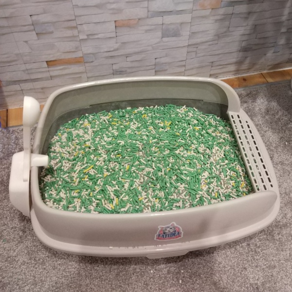 Лоток для кошек с совком Catidea 46х36х15 см, коричневый