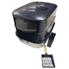 Туалет-домик умный для кошек Petzengo PL-2 60,5х40х39 см с дезодорацией + подставка, нержавеющая сталь