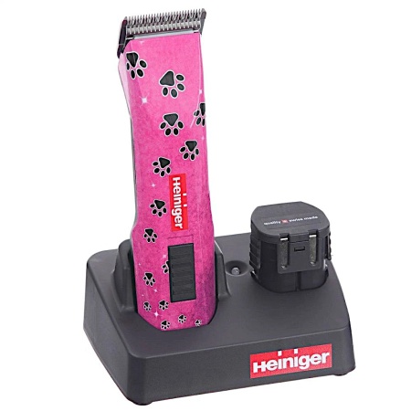 Машинка Heiniger Saphir Pink для стрижки животных, собак, кошек с 2-я аккумуляторами и лезвием #10 1,5 мм