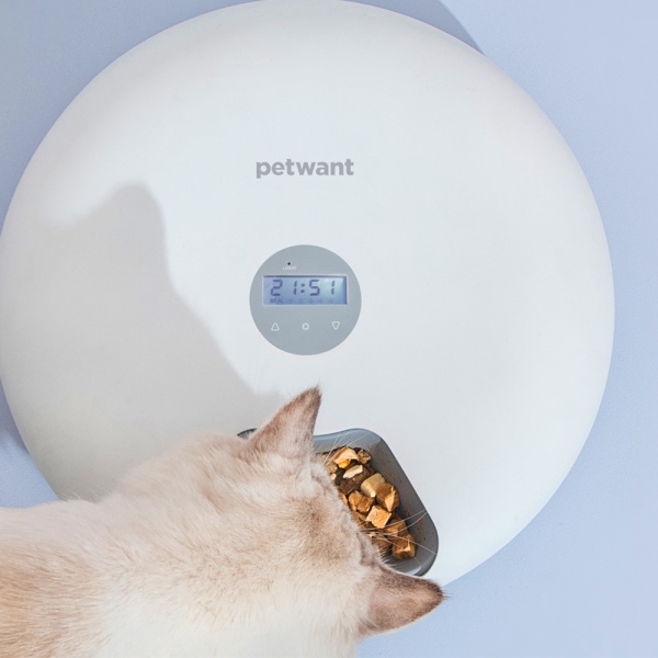 Автокормушка Petwant F6-LCD 6 секций, ж/к дисплей, белая​