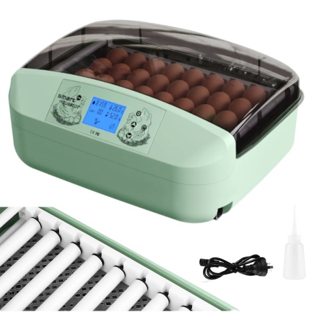 Инкубатор HHD 32 Wonegg автоматический для яиц с роликовым лотком, зеленый, на 32 яйца