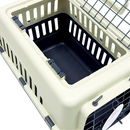 Переноска Safari Range 50х35х32 см для кошек и собак Pet Choice с металлической верхней решеткой, серый