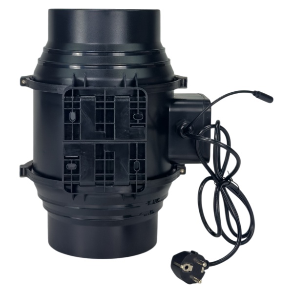 Вентилятор для гроубокса HobbyFarm канальный встроенный с регулятором, бесшумный, 6", пластик