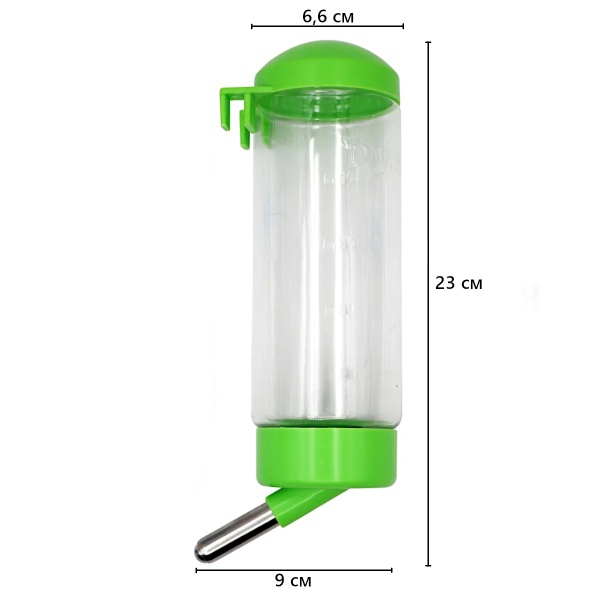 Поилка-шарик для кроликов, хомяков, грызунов, 500 мл, зеленый, 2 шт.