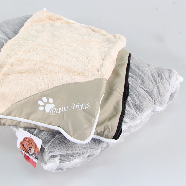 Лежак подушка Pet Choice для собак, 77х57х15 см, со съемным чехлом на молнии, кремовый