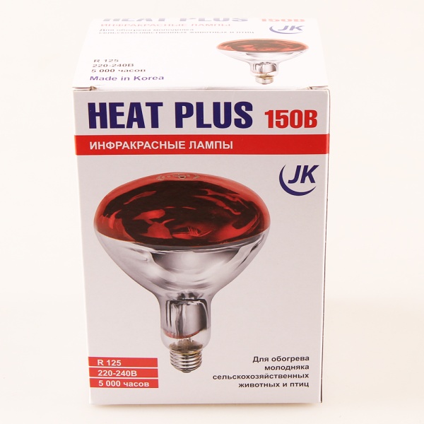 Лампа инфракрасная 150 Bт JK Lighting, E27 BR125, закаленное стекло, красная