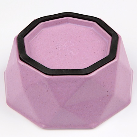 Миска для собак и кошек бамбуковая, 14.4x14.4x5.4 см, 500 мл, фиолетовый