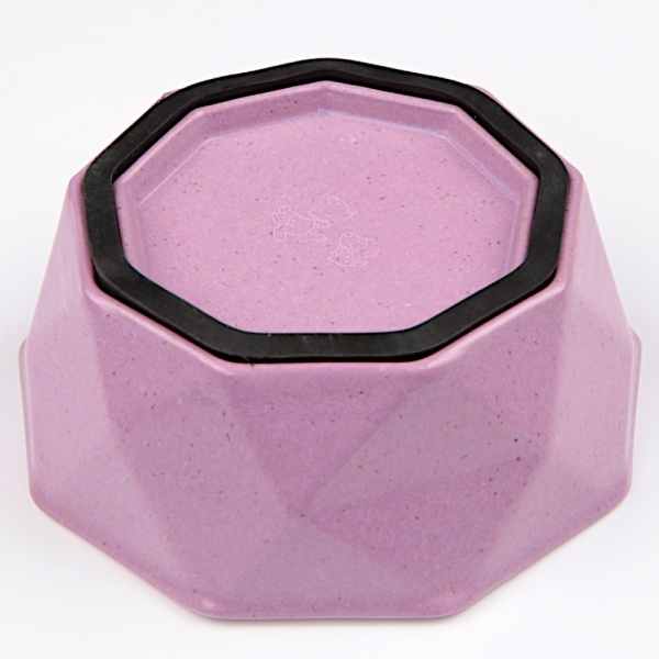 Миска для собак и кошек бамбуковая, 14.4x14.4x5.4 см, 500 мл, фиолетовый