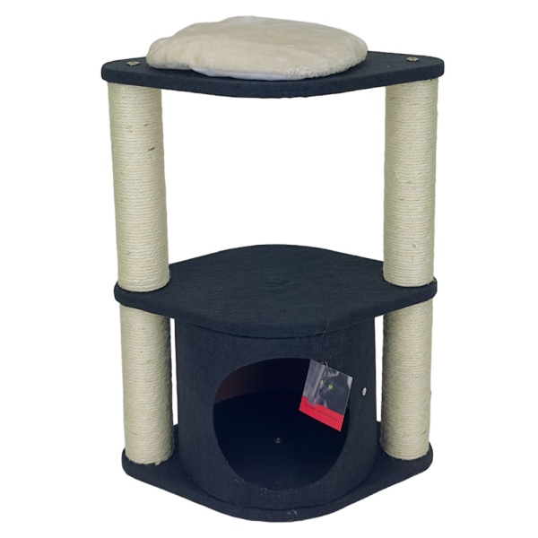 Когтеточка-комплекс с домиком 46х30х60 см, черный