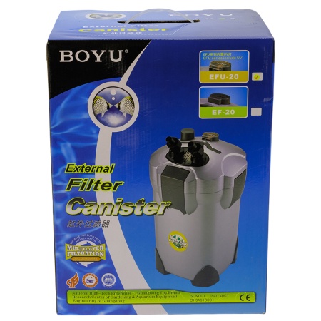 Фильтр внешний Boyu EFU-20 с УФ стерилизацией для аквариума 200-400 л канистровый 400 л/ч